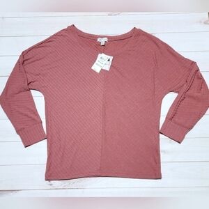 Jenni Super Soft Long-Sleeve Rose Top Size Medium - NWT
